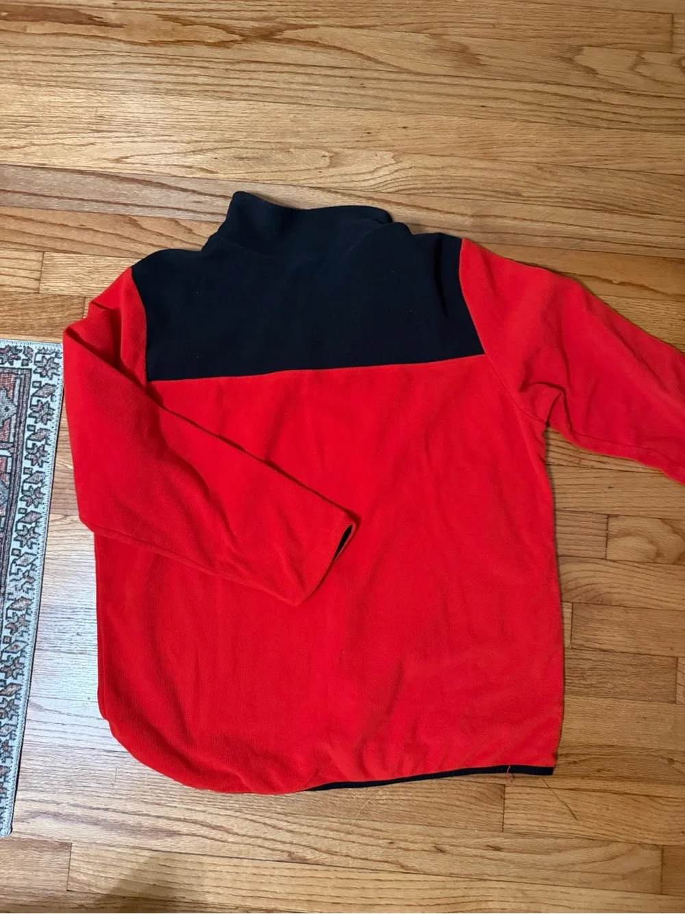 The North Face Red and Black Half-Zip Fleece Pullover